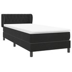 vidaXL Sommier à lattes de lit avec matelas noir 90x210 cm velours