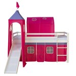 Lit toboggan avec tour - couleur rose