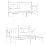 Lit de jour vidaXL avec lit escamotable blanc 75x190 cm en acier