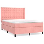 vidaXL Sommier à lattes de lit avec matelas Rose 140x190 cm Velours