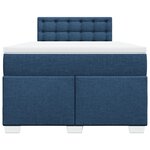 vidaXL Sommier à lattes de lit avec matelas Bleu 120x200 cm Tissu