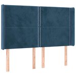 vidaXL Sommier à lattes de lit matelas et LED Bleu foncé 140x200 cm