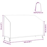 vidaXL Housse de banc de jardin Noir 165 x 70 x 65 / 94 cm Tissu 600D