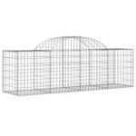 vidaXL Paniers à gabions arqués 18 Pièces 200x50x60/80 cm fer galvanisé