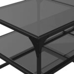vidaXL Table basse avec dessus en verre noir 98 5x50x45 cm acier