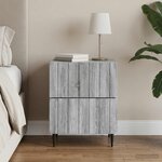 vidaXL Cabinet de chevet Sonoma gris 43 x 34 5 x 49 5 cm