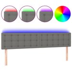 vidaXL Tête de lit à LED Gris foncé 200x5x78/88 cm Tissu