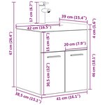 vidaXL Armoire lavabo de salle de bain avec bassin intégré et robinet