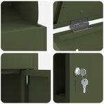 vidaXL Boîte de dépôt de colis Vert olive 44 x 35 x 59 cm Acier