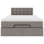 vidaXL Cadre de lit ottoman avec matelas taupe 120x200 cm tissu