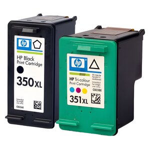 Pack de 2 cartouches d'encre authentiques HP 350/351XL Noir et couleurs - programme SECOND