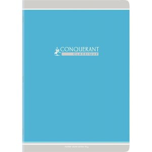 Cahier piqûre 48 pages seyès 90 g  couverture carte recyclée  format 21 x 29 7 cm CONQUERANT