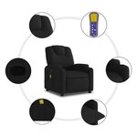 vidaXL Fauteuil de massage inclinable Noir Tissu