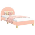 vidaXL Cadre de lit pour enfants avec tête de lit Rose 90 x 190 cm