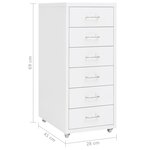 vidaXL Classeur mobile Blanc 28x41x69 cm Métal