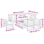 vidaXL Salon de jardin 9 Pièces avec coussins bois de pin massif