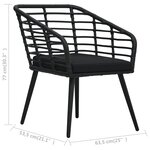 vidaXL Chaises de jardin lot de 2 avec coussins Résine tressée Noir