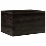 vidaXL Boîte en bois avec poignées noir 40x30x23 cm bois de pin massif