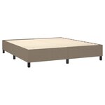 vidaXL Sommier à lattes de lit et matelas et LED Taupe 180x200cm Tissu