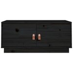 vidaXL Table basse Noir 80x50x35 cm Bois massif de pin
