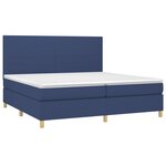 vidaXL Sommier à lattes de lit et matelas et LED Bleu 200x200 cm Tissu