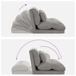 vidaXL Fauteuil de sol ajustable Gris clair Velours