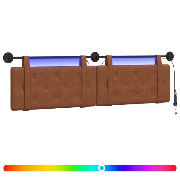 vidaXL Tête de lit suspendue Marron PU antique