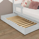 Tiroir de lit 80 x 160 avec sommier BUDDY - gris clair