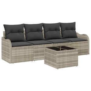 vidaXL Ensemble de canapé de jardin 5 Pièces Gris clair et gris foncé