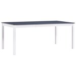 vidaXL Table à manger Blanc et gris 180x90x73 cm Bois de pin