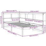 vidaXL Lit bibliothèque sans matelas 90x200 cm bois de pin massif