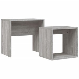 vidaXL Tables basses gigognes 2 Pièces sonoma gris bois d'ingénierie