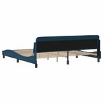 vidaXL Cadre de lit Dover bleu 200x200 cm velours