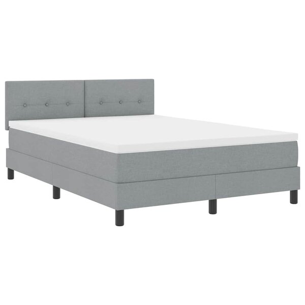 vidaXL Lit avec Matelas et Lumière LED Gris Clair 140x190 cm Tissu