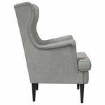 vidaXL Fauteuil Gris clair Velours