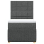 vidaXL Sommier à lattes de lit avec matelas Gris foncé 90x200 cm Tissu
