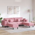 vidaXL Canapé en velours avec coussin avec oreiller 3 Pièces Rose 208 cm Velours