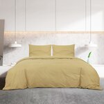 vidaXL Ensemble de housse de couette Taupe 140x200 cm Microfibre