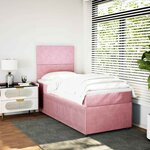 vidaXL Sommier à lattes de lit avec matelas Rose 90x190 cm Velours
