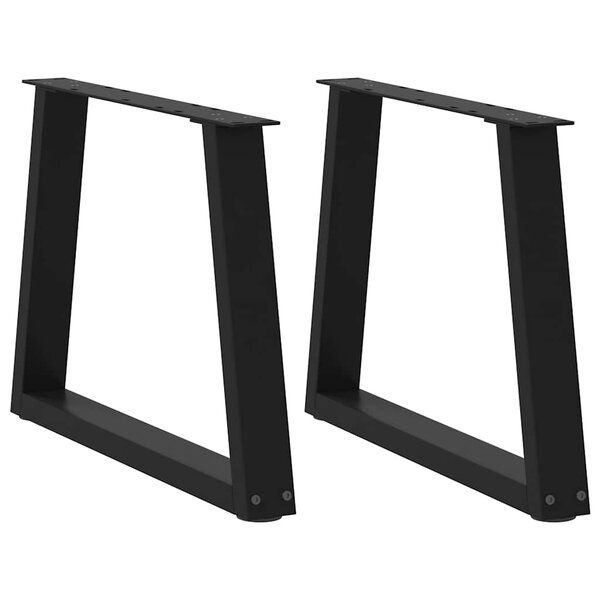 vidaXL Pieds de table basse en forme de V  2 pièces  noir  70 x (42-43 3) cm  acier