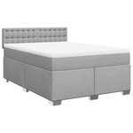 vidaXL Sommier à lattes de lit avec matelas Gris clair 160x200cm Tissu