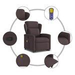 vidaXL Fauteuil inclinable de massage Marron foncé Tissu
