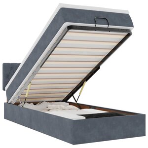 vidaXL Cadre de lit ottoman avec matelas gris foncé 80x200 cm velours