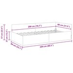 vidaXL Cadre de lit d'angle Crème 80 cm x 200 cm Velours
