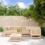 vidaXL Salon de jardin 6 Pièces avec coussins bois massif
