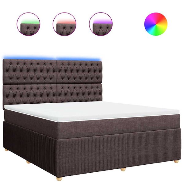 vidaXL Sommier à lattes de lit avec matelas Marron foncé 180x200 cm