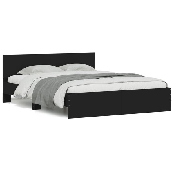 vidaXL Cadre de lit sans matelas noir 140x190 cm