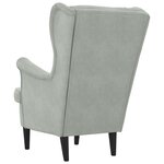 vidaXL Fauteuil Gris clair 71 x 92 x 91 cm Velours