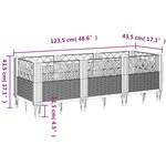 vidaXL Jardinière avec piquets bleu gris 123 5x43 5x43 5 cm PP