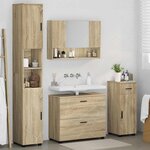 vidaXL Ensemble de mobilier de salle de bain 4 Pièces Chêne sonoma